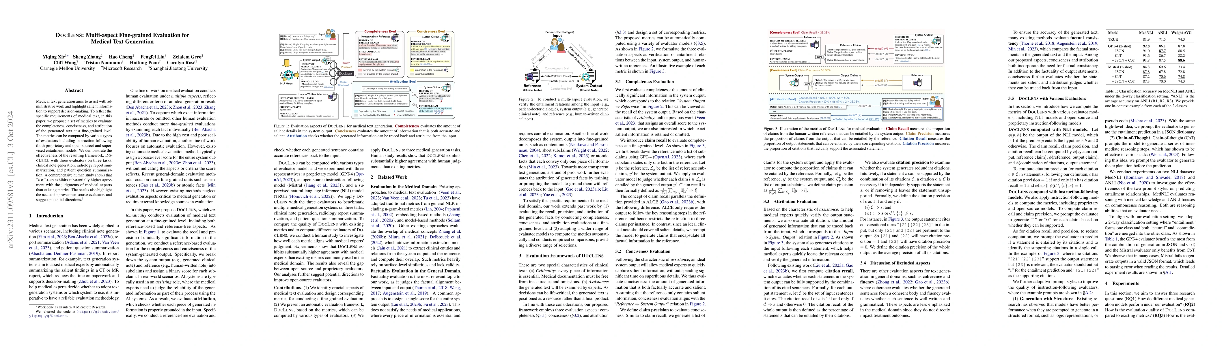 Thumbnail for DocLens: Multi-aspect Fine-grained Evaluation for Medical Text
  Generation