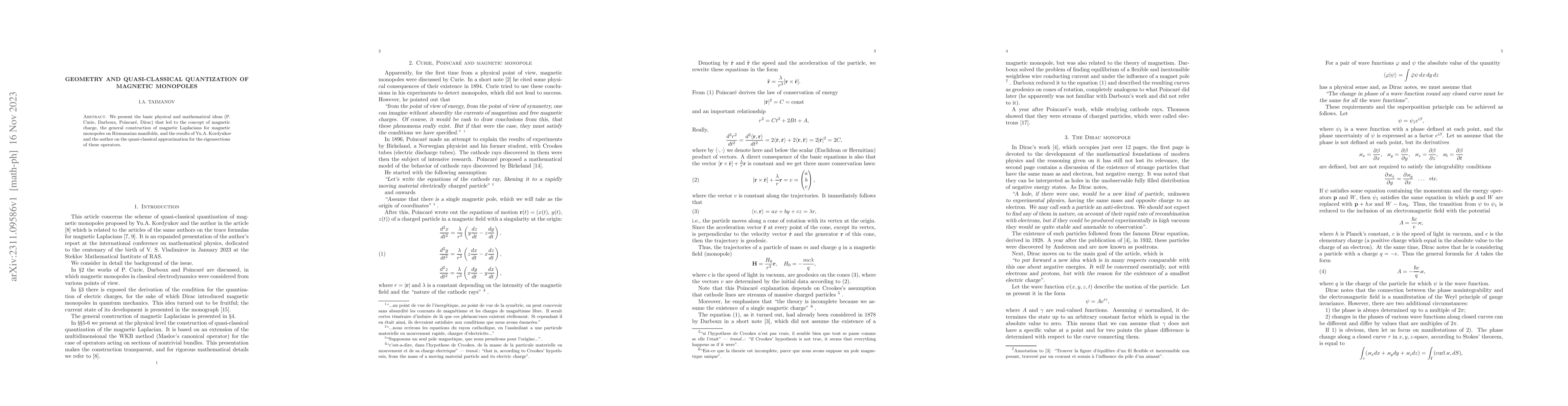 Thumbnail for Geometry and quasi-classical quantization of magnetic monopoles