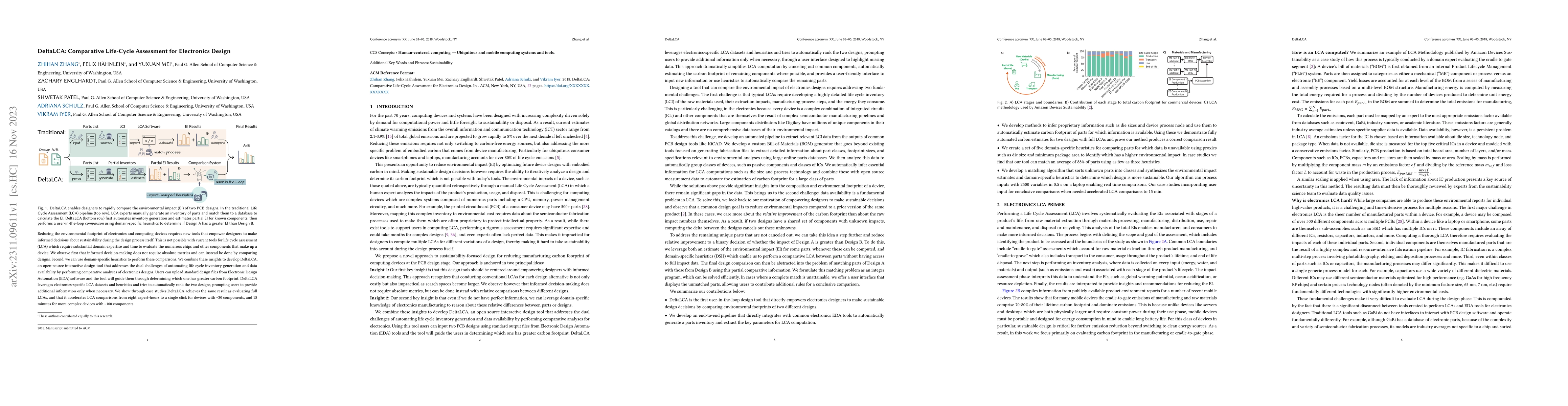 Thumbnail for DeltaLCA: Comparative Life-Cycle Assessment for Electronics Design