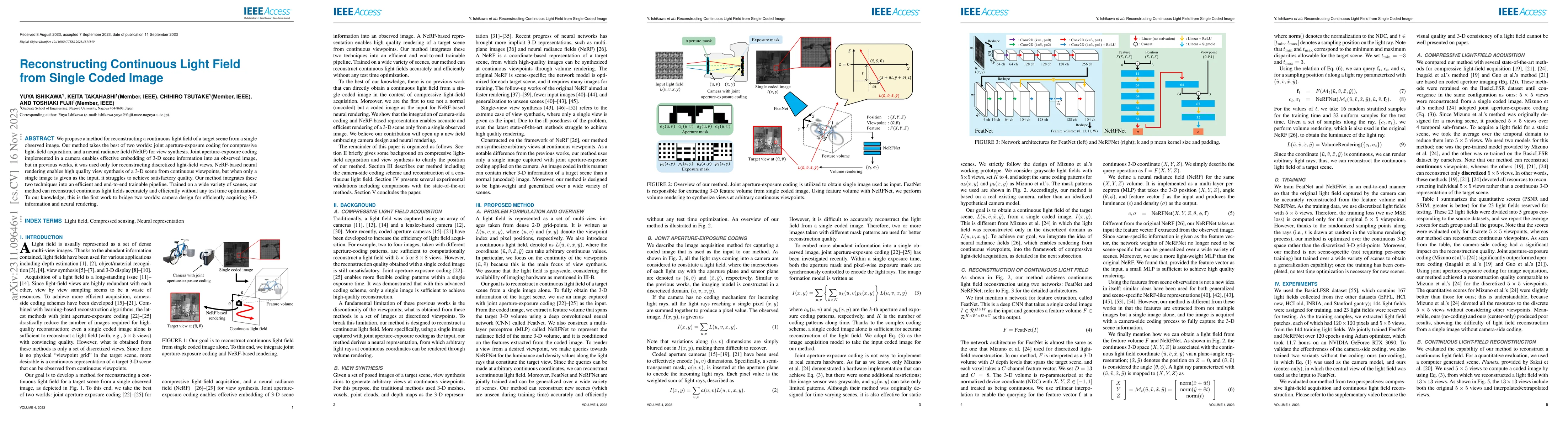 Thumbnail for Reconstructing Continuous Light Field From Single Coded Image