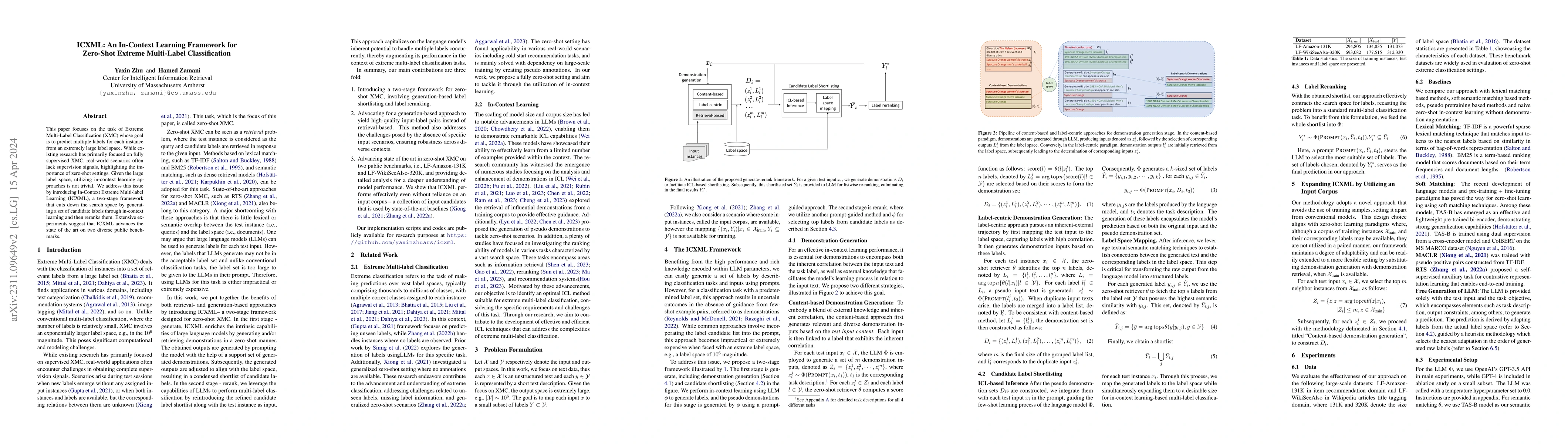 Thumbnail for ICXML: An In-Context Learning Framework for Zero-Shot Extreme
  Multi-Label Classification