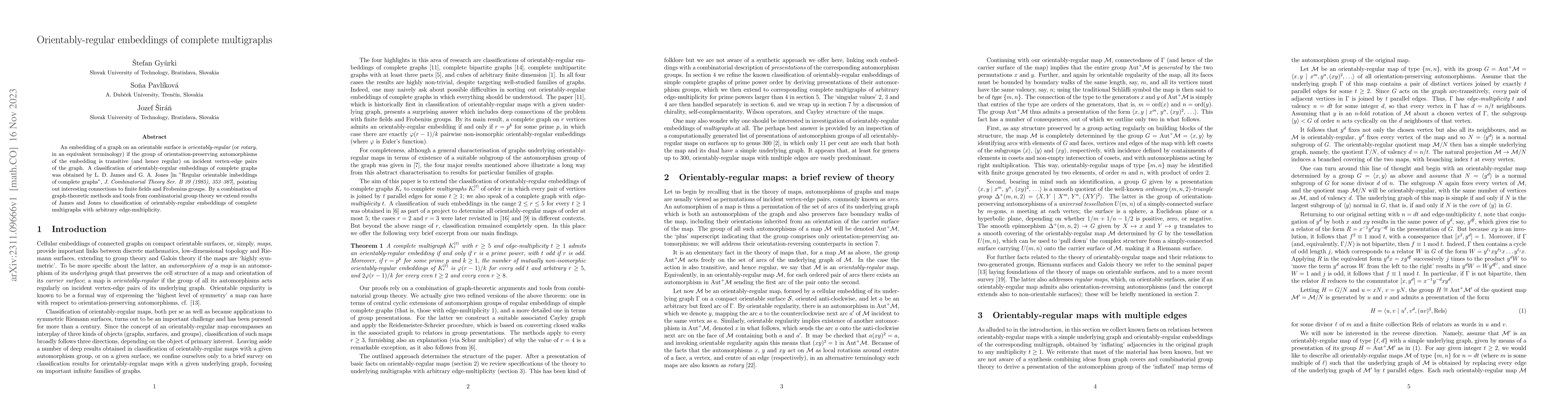 Thumbnail for Orientably-regular embeddings of complete multigraphs