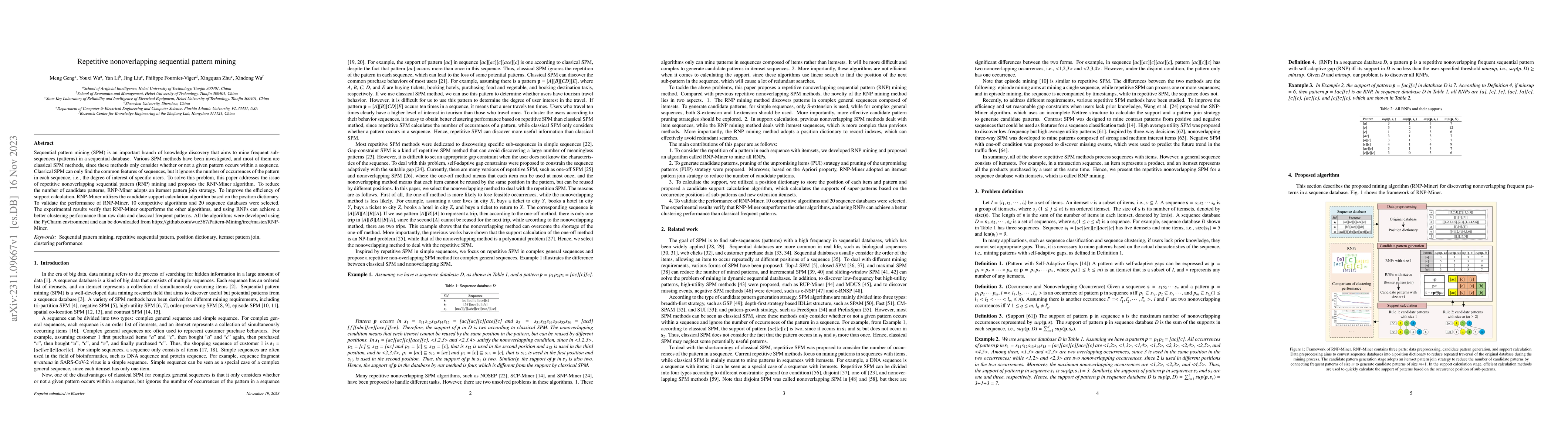 Thumbnail for Repetitive nonoverlapping sequential pattern mining