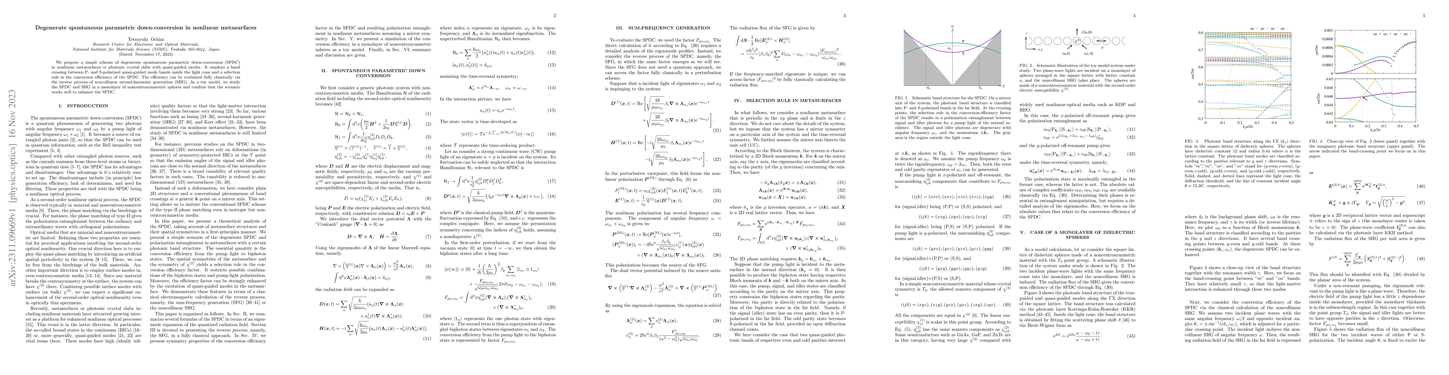 Thumbnail for Degenerate spontaneous parametric down-conversion in nonlinear
  metasurfaces