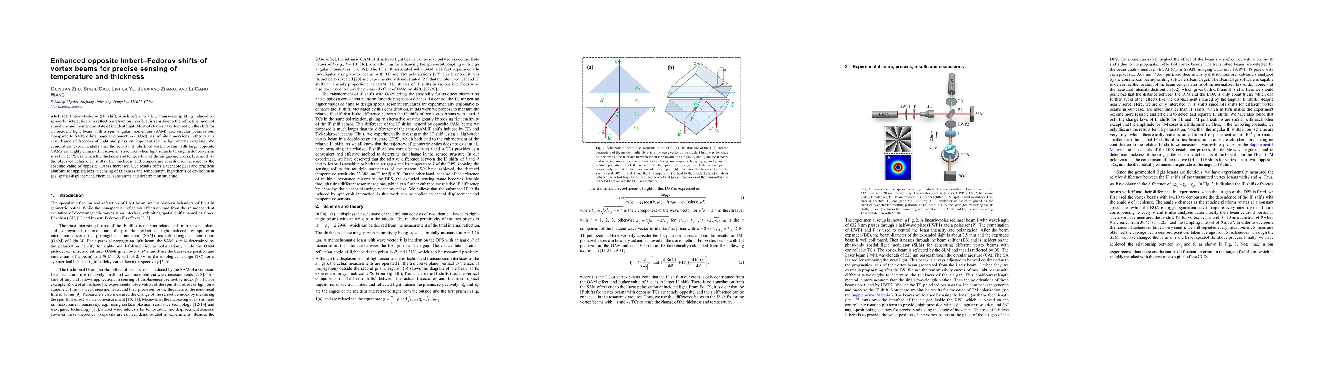 Thumbnail for Enhanced opposite Imbert-Fedorov shifts of vortex beams for precise
  sensing of temperature and thickness