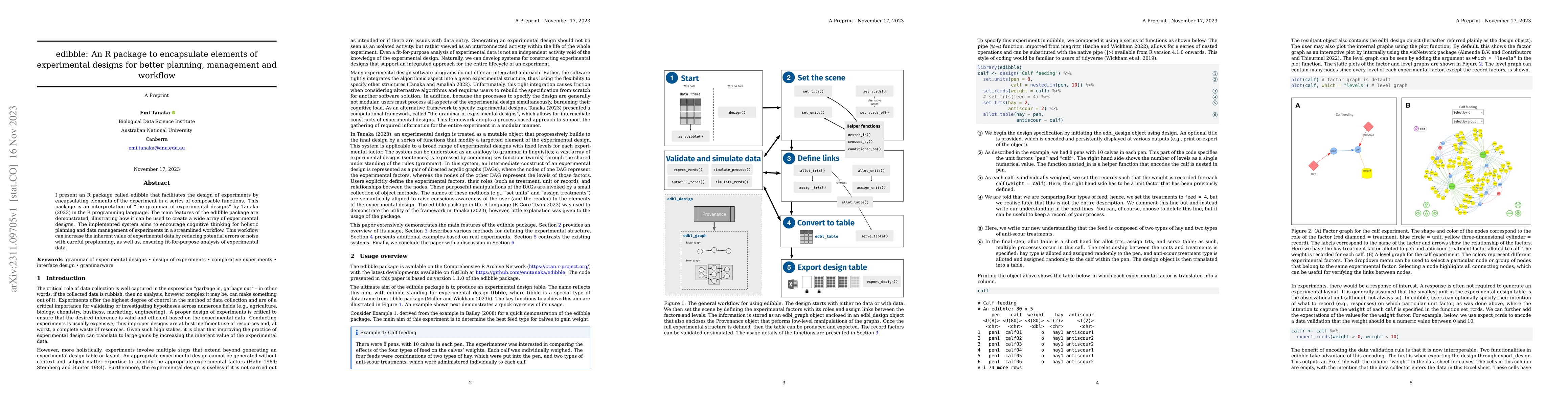 Thumbnail for edibble: An R package to encapsulate elements of experimental designs
  for better planning, management and workflow