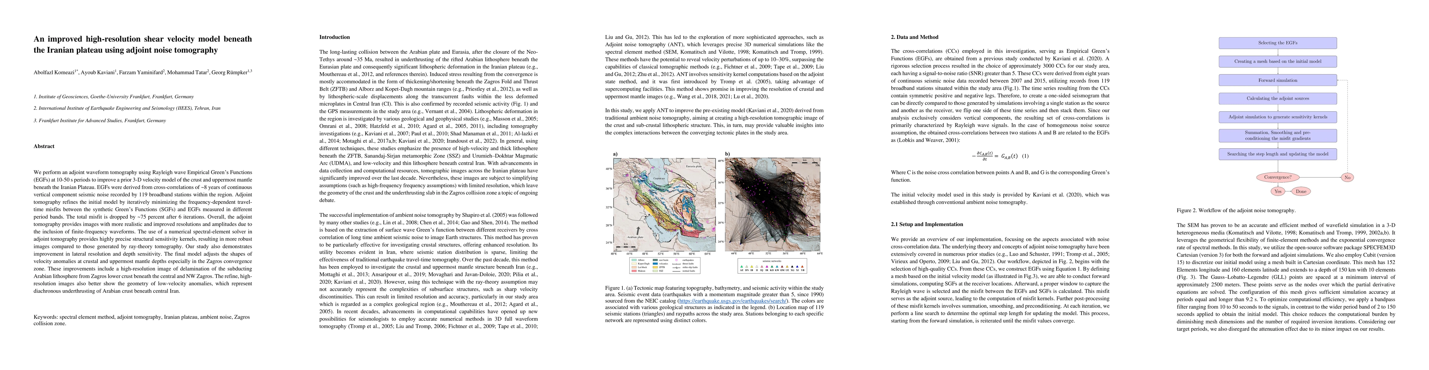 Thumbnail for An improved high-resolution shear velocity model beneath the Iranian
  plateau using adjoint noise tomography