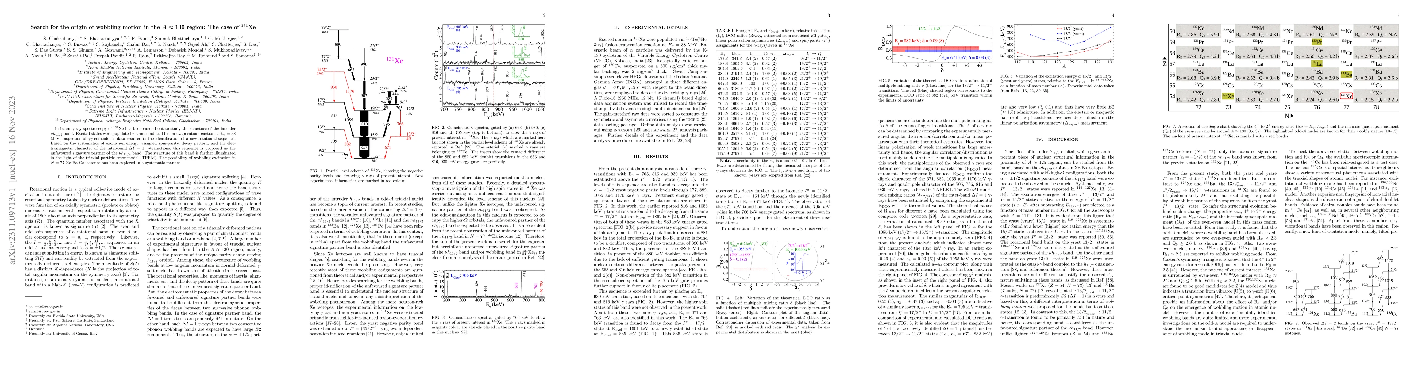 Thumbnail for Search for the origin of wobbling motion in the $ A \approx 130 $
  region: The case of $^{131}$Xe
