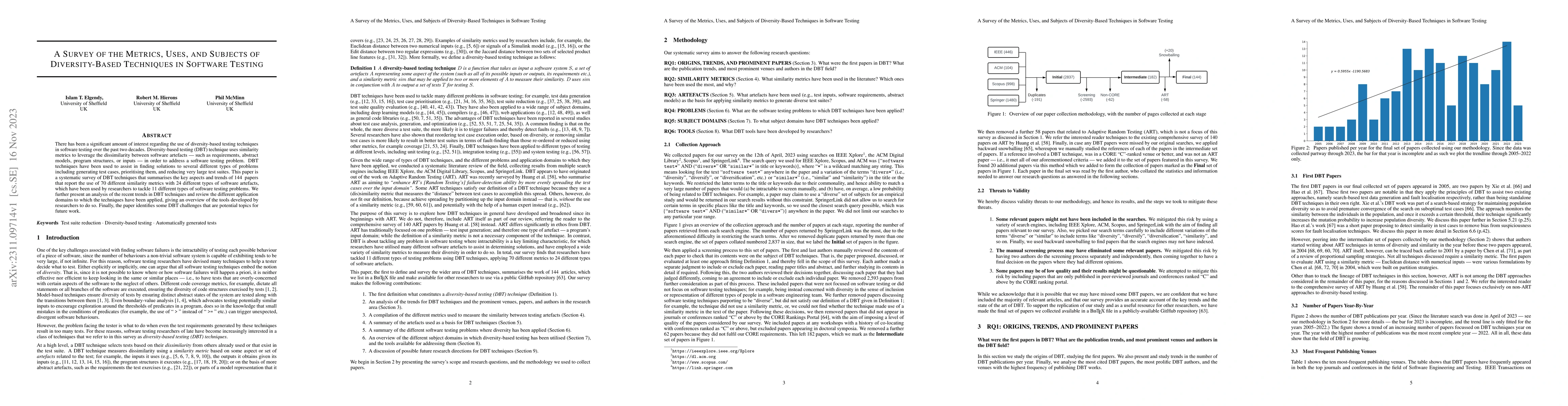 Thumbnail for A Survey of the Metrics, Uses, and Subjects of Diversity-Based
  Techniques in Software Testing