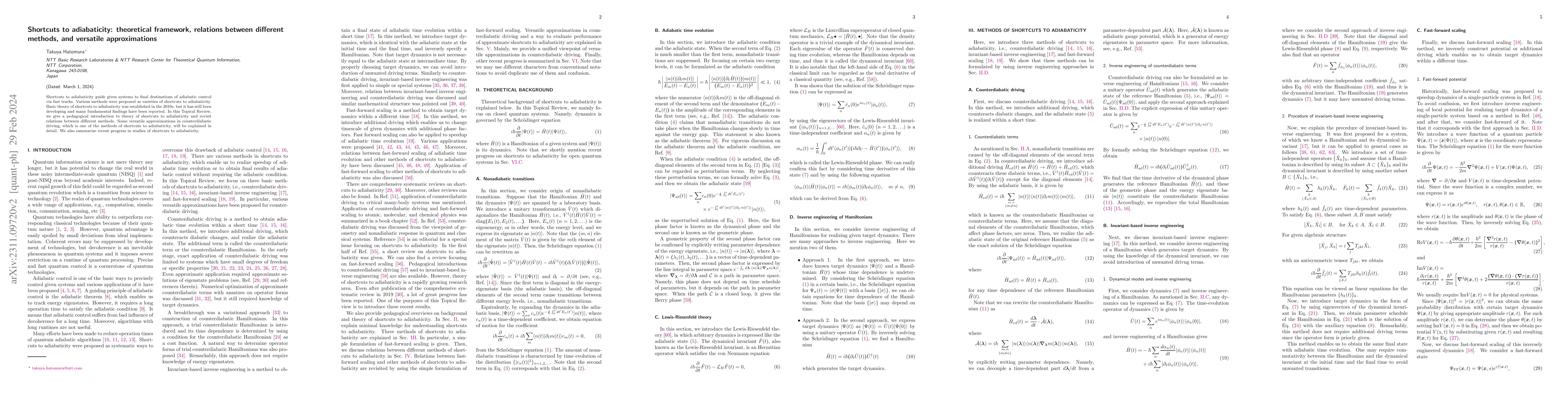 Thumbnail for Shortcuts to adiabaticity: theoretical framework, relations between
  different methods, and versatile approximations
