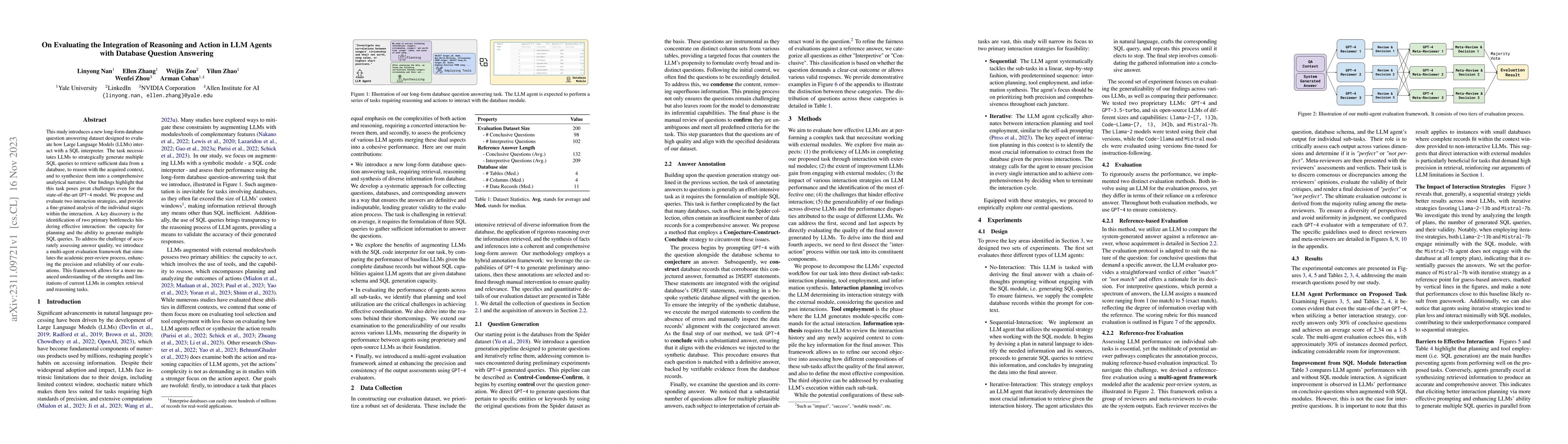 Thumbnail for On Evaluating the Integration of Reasoning and Action in LLM Agents with
  Database Question Answering