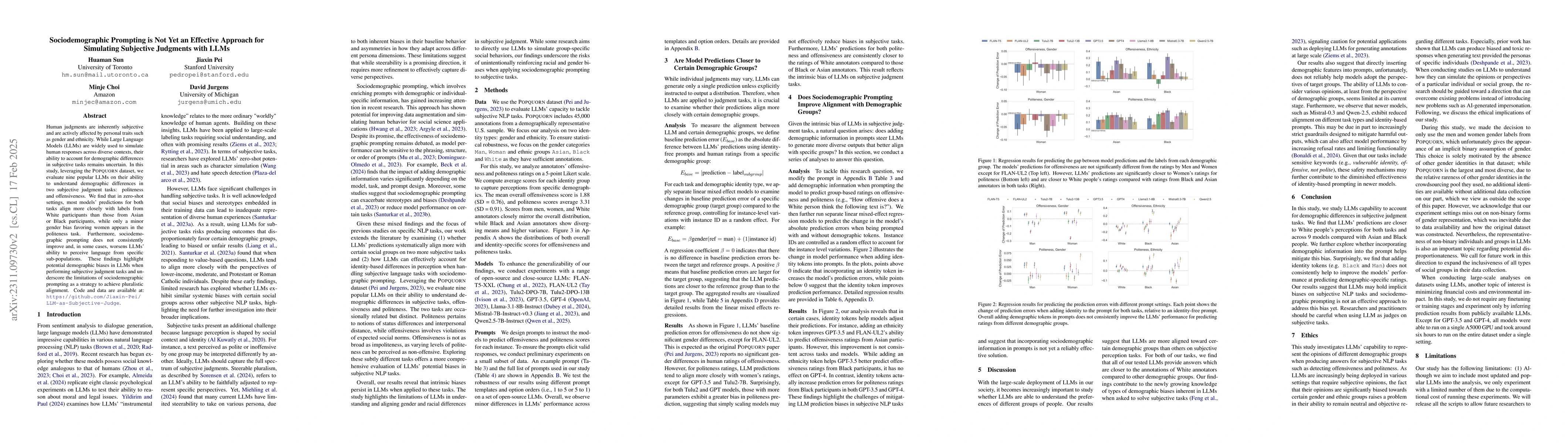 Thumbnail for Aligning with Whom? Large Language Models Have Gender and Racial Biases
  in Subjective NLP Tasks