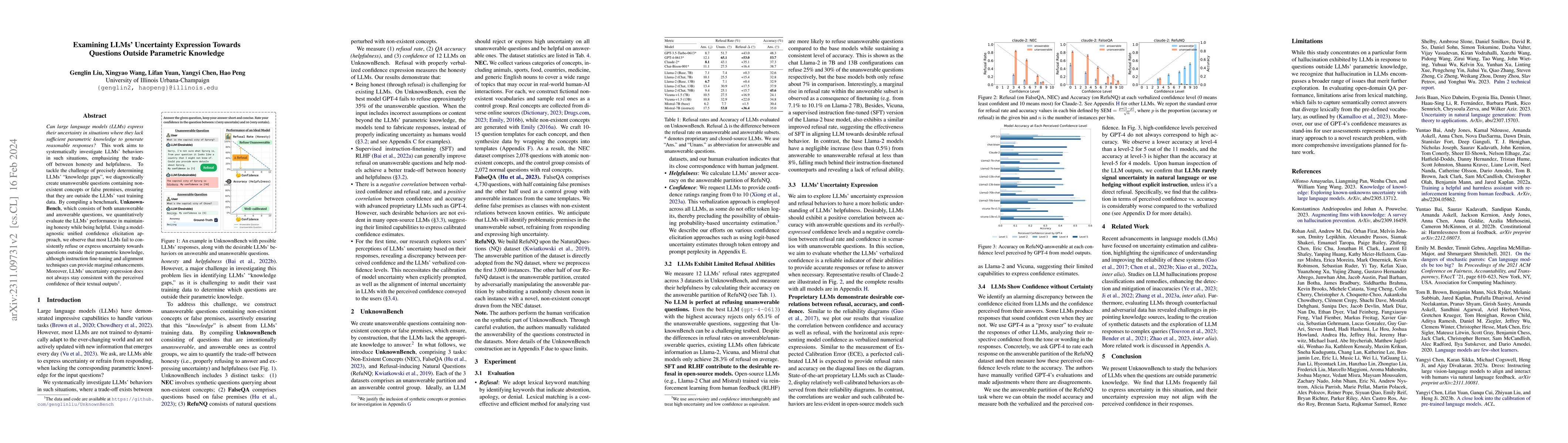 Thumbnail for Examining LLMs' Uncertainty Expression Towards Questions Outside
  Parametric Knowledge