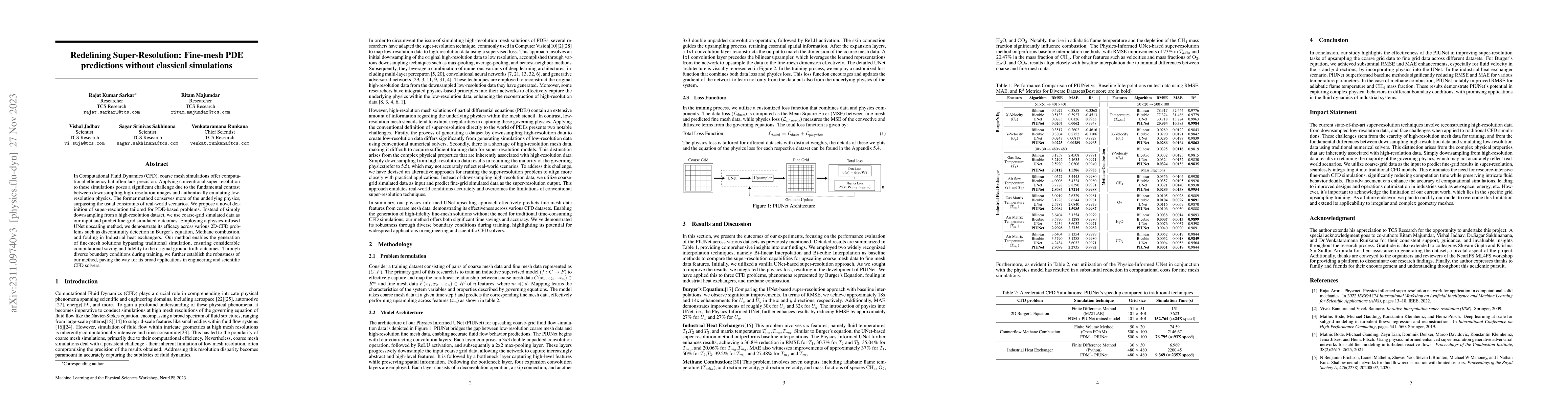 Thumbnail for Redefining Super-Resolution: Fine-mesh PDE predictions without classical
  simulations
