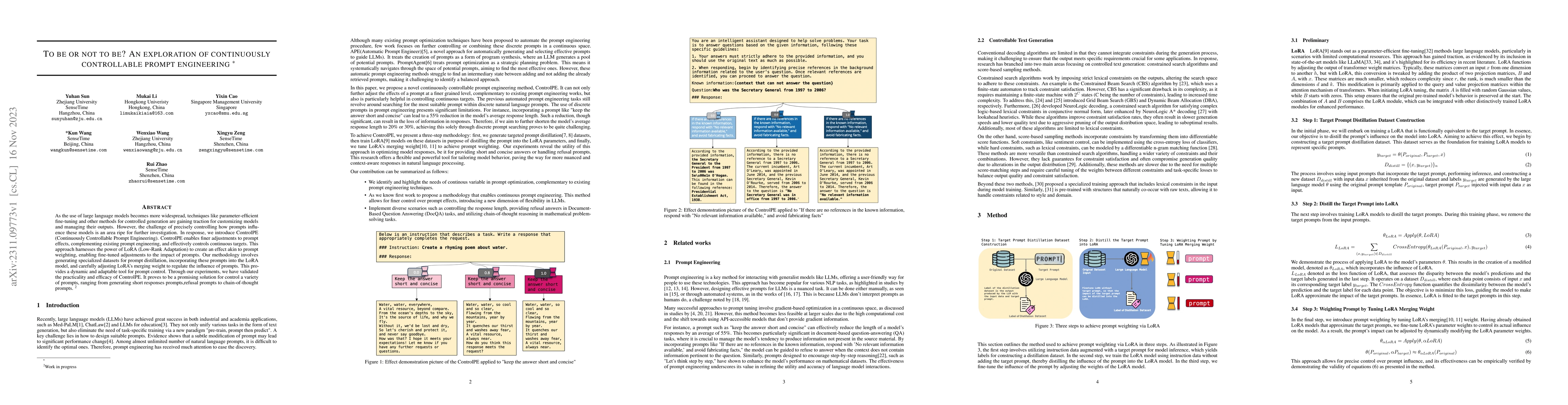 Thumbnail for To be or not to be? an exploration of continuously controllable prompt
  engineering