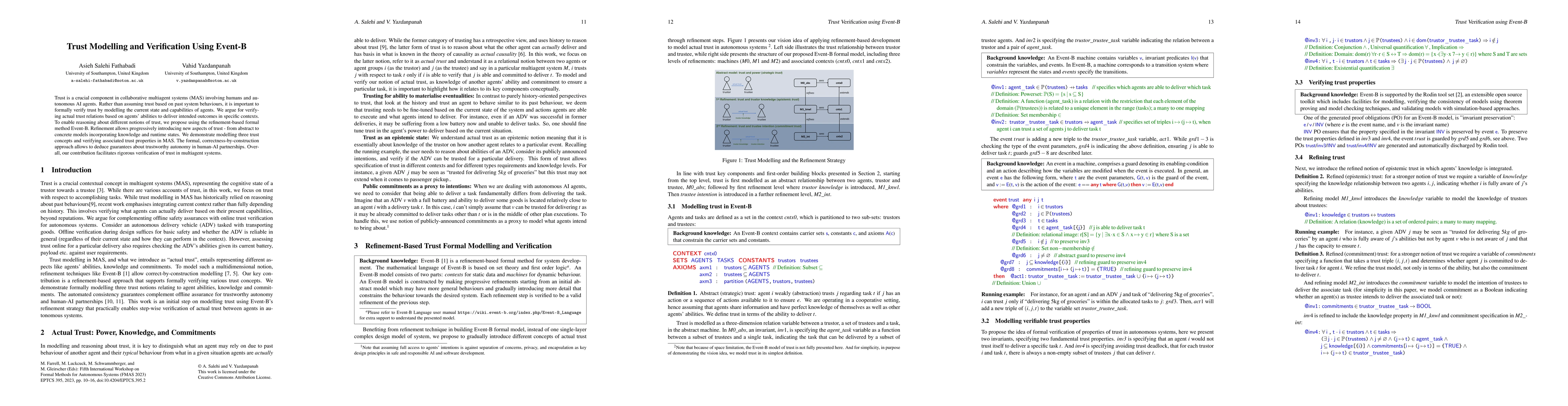 Thumbnail for Trust Modelling and Verification Using Event-B
