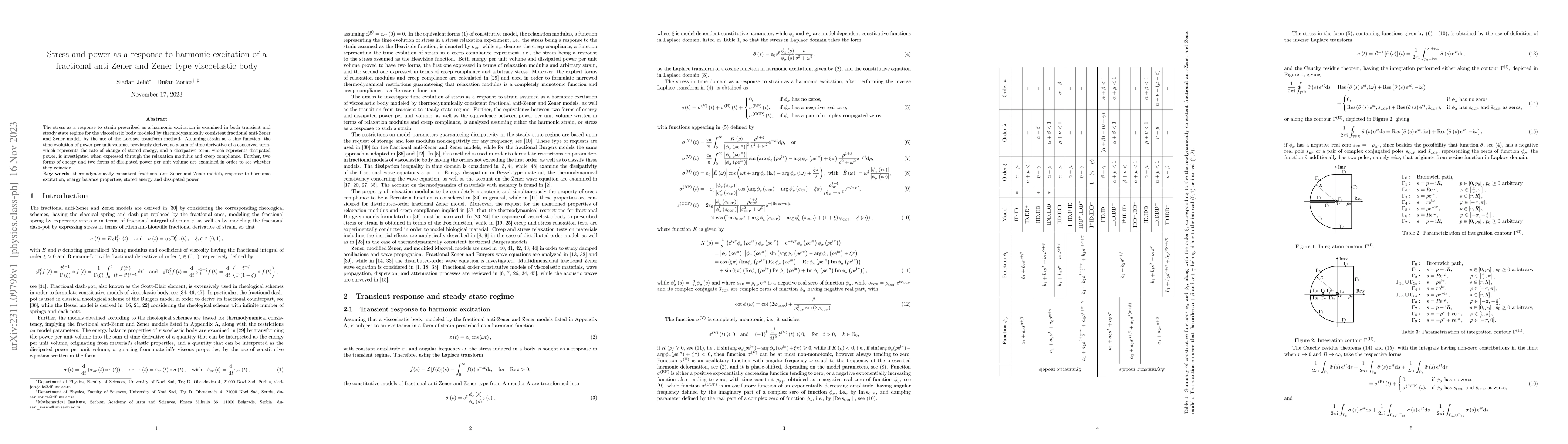 Thumbnail for Stress and power as a response to harmonic excitation of a fractional
  anti-Zener and Zener type viscoelastic body