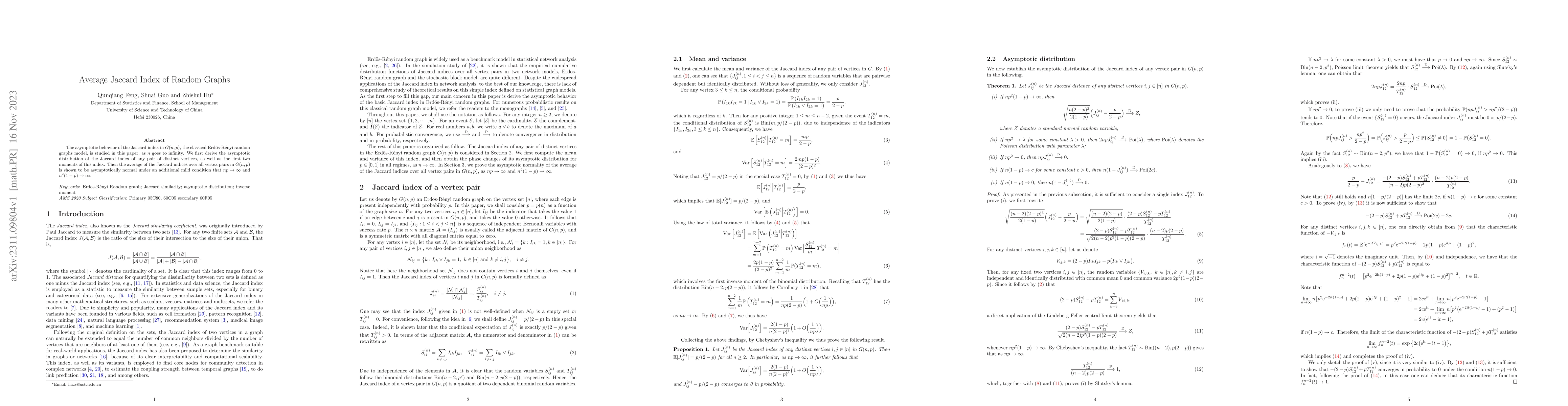 Thumbnail for Average Jaccard Index of Random Graphs