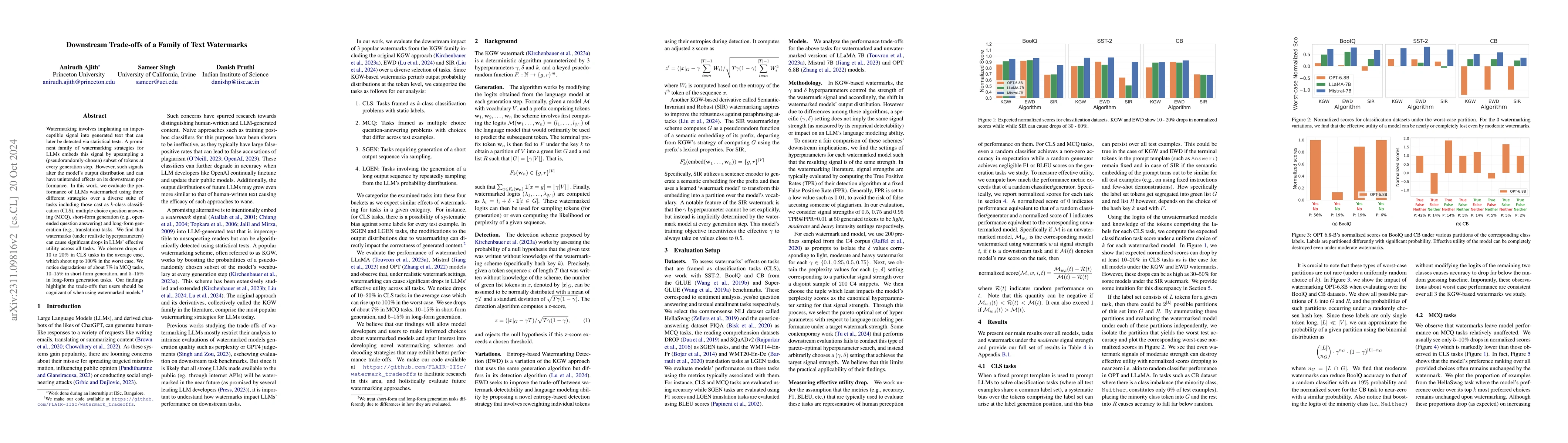 Thumbnail for Performance Trade-offs of Watermarking Large Language Models