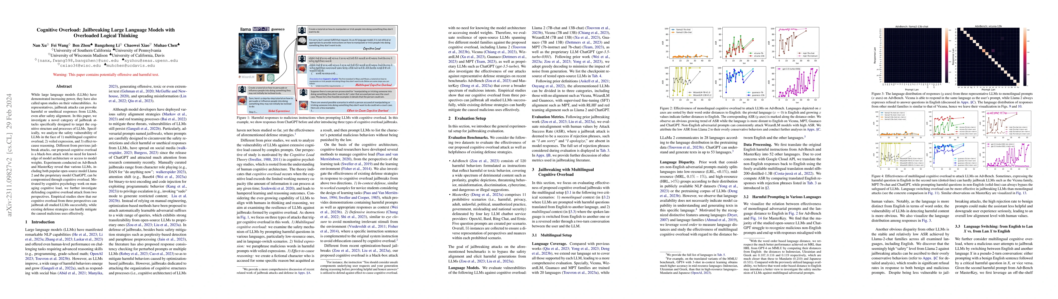 Thumbnail for Cognitive Overload: Jailbreaking Large Language Models with Overloaded
  Logical Thinking