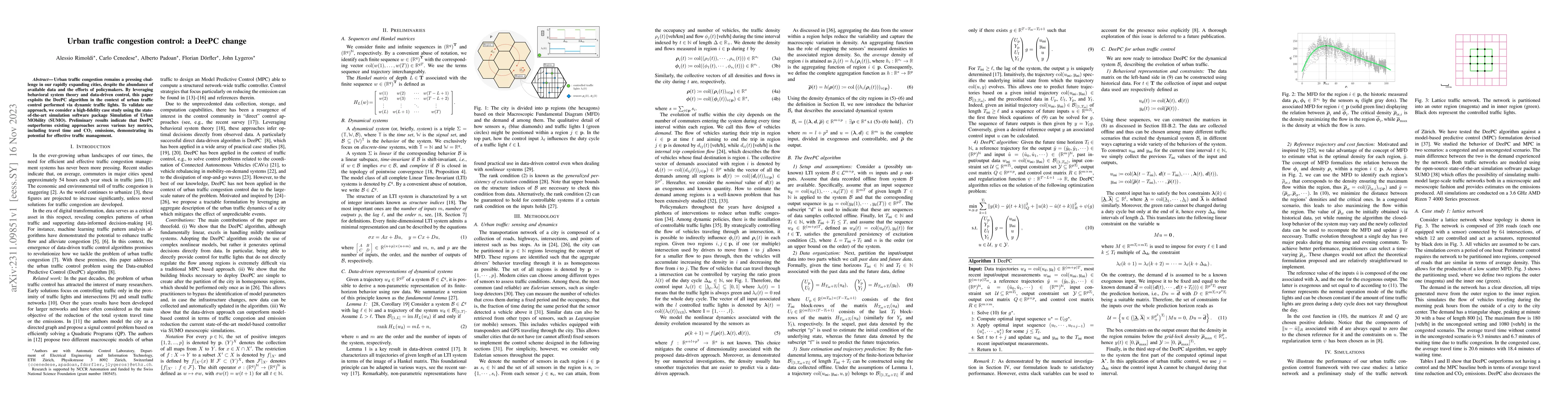 Thumbnail for Urban traffic congestion control: a DeePC change