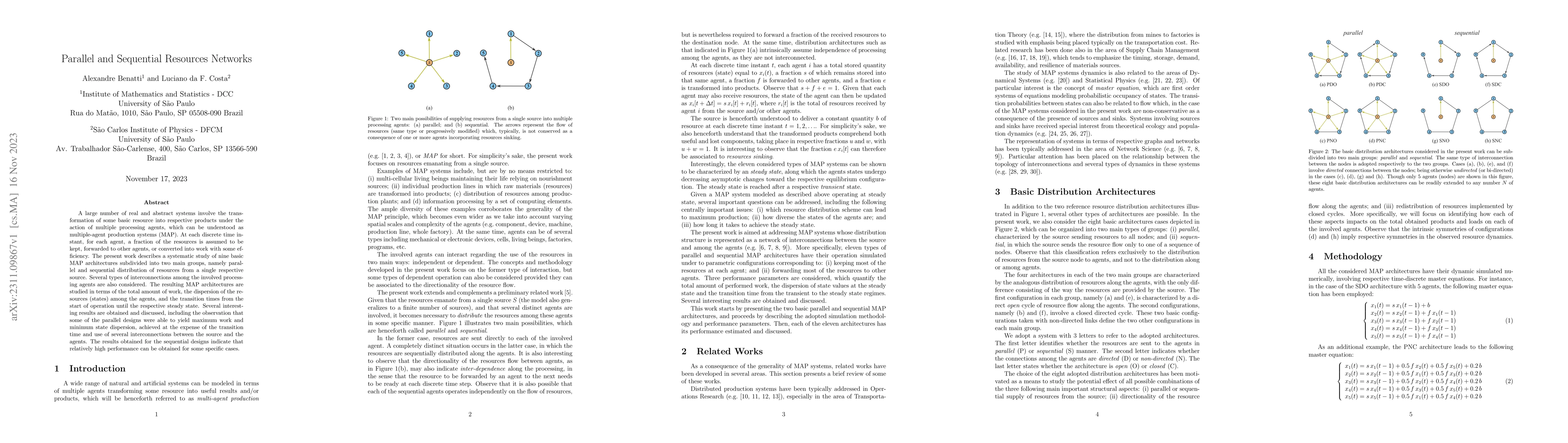 Thumbnail for Parallel and Sequential Resources Networks