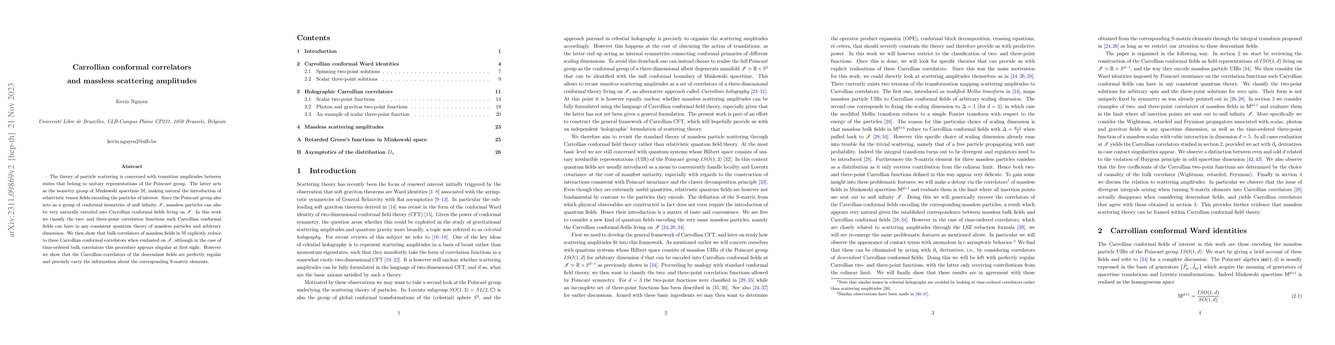 Thumbnail for Carrollian conformal correlators and massless scattering amplitudes