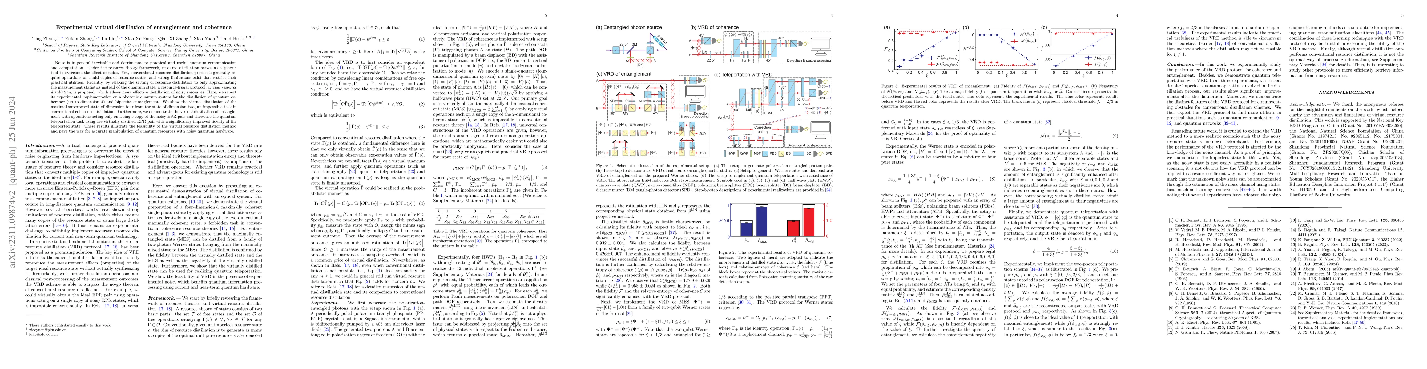 Thumbnail for Experimental virtual distillation of entanglement and coherence