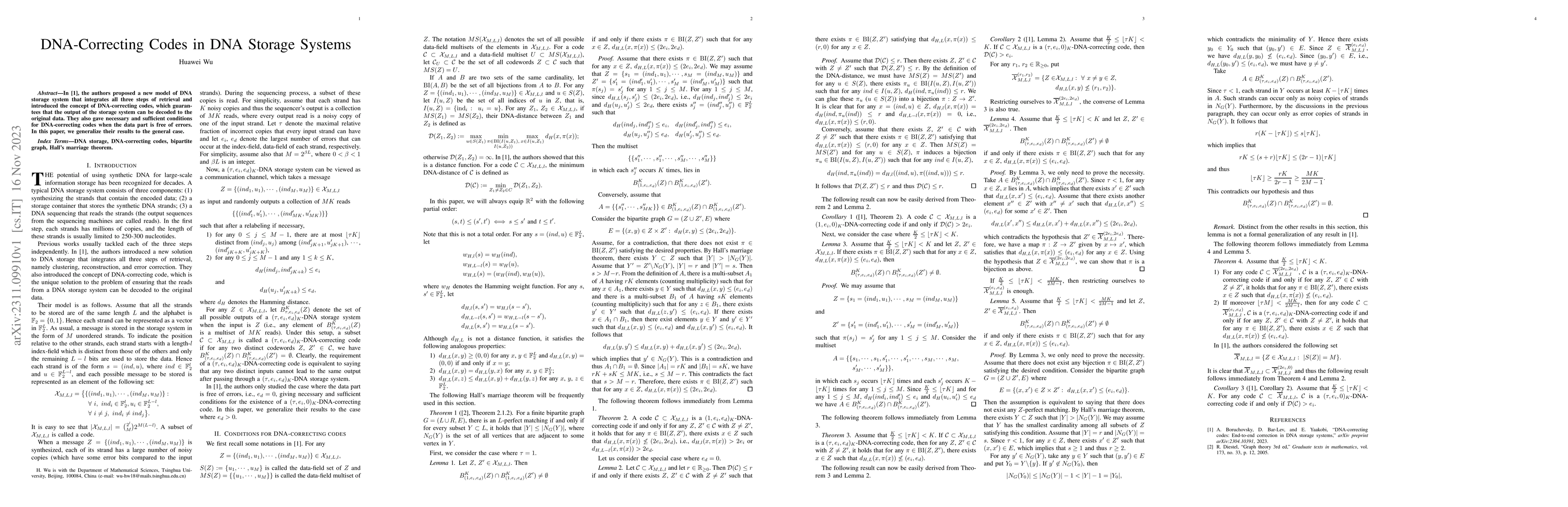 Thumbnail for DNA-Correcting Codes in DNA Storage Systems