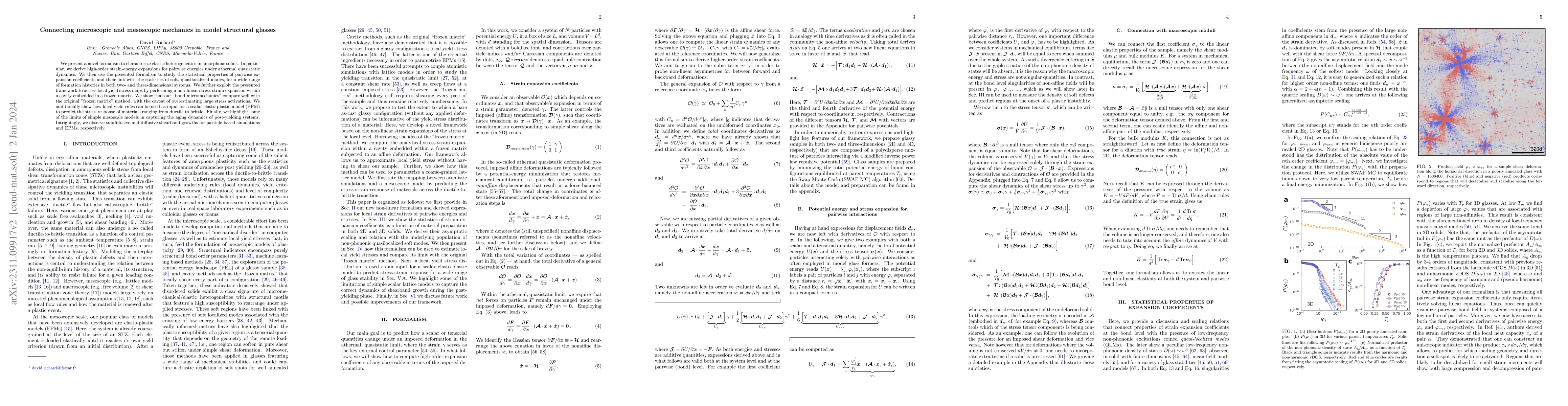 Thumbnail for Connecting microscopic and mesoscopic mechanics in model structural
  glasses