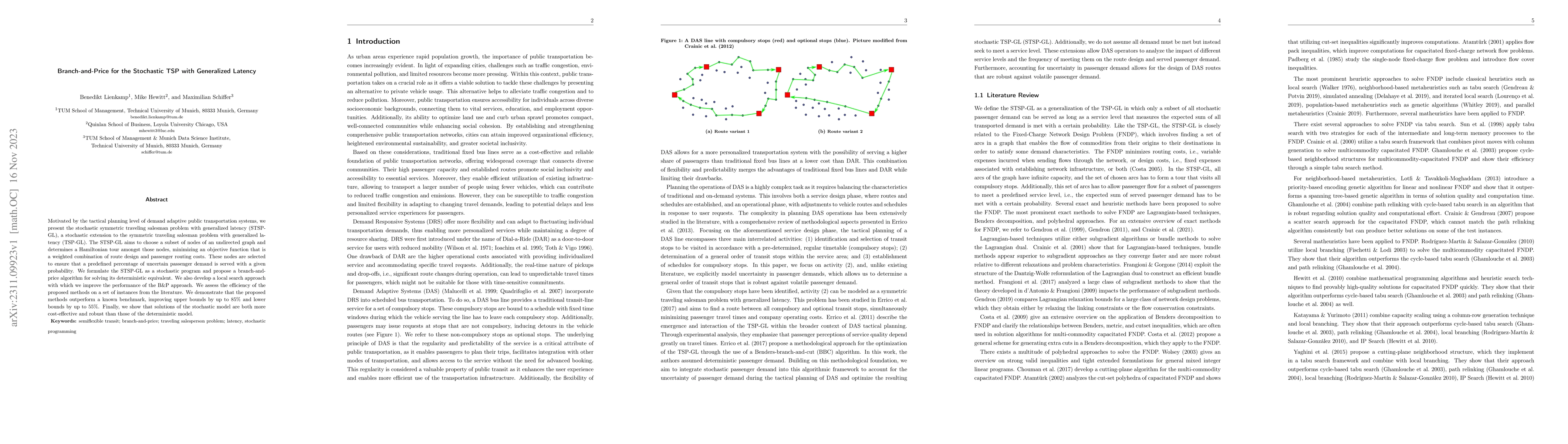 Thumbnail for Branch-and-Price for the Stochastic TSP with Generalized Latency