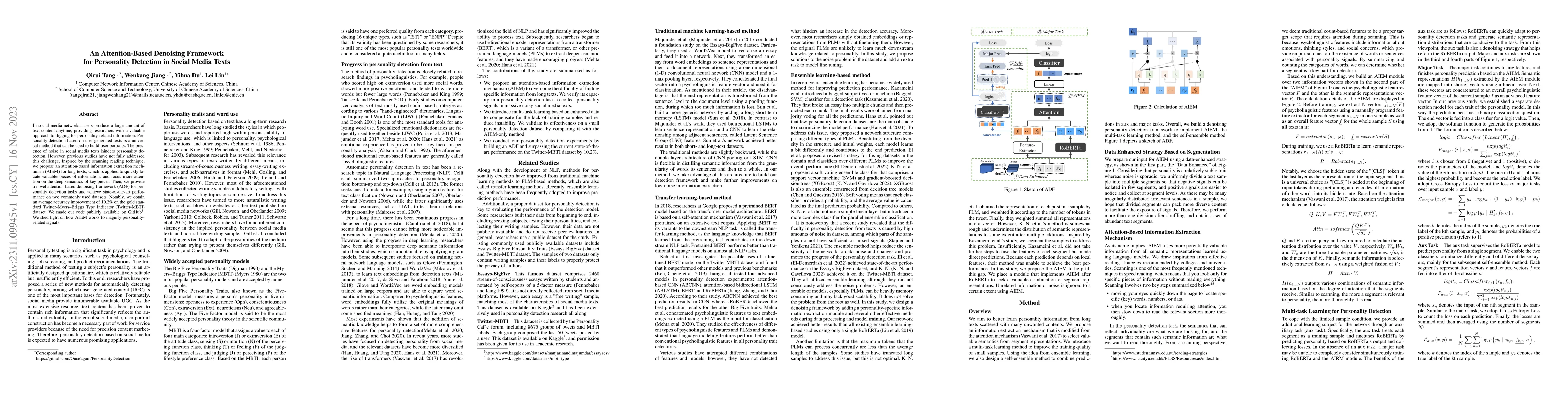 Thumbnail for An Attention-Based Denoising Framework for Personality Detection in
  Social Media Texts