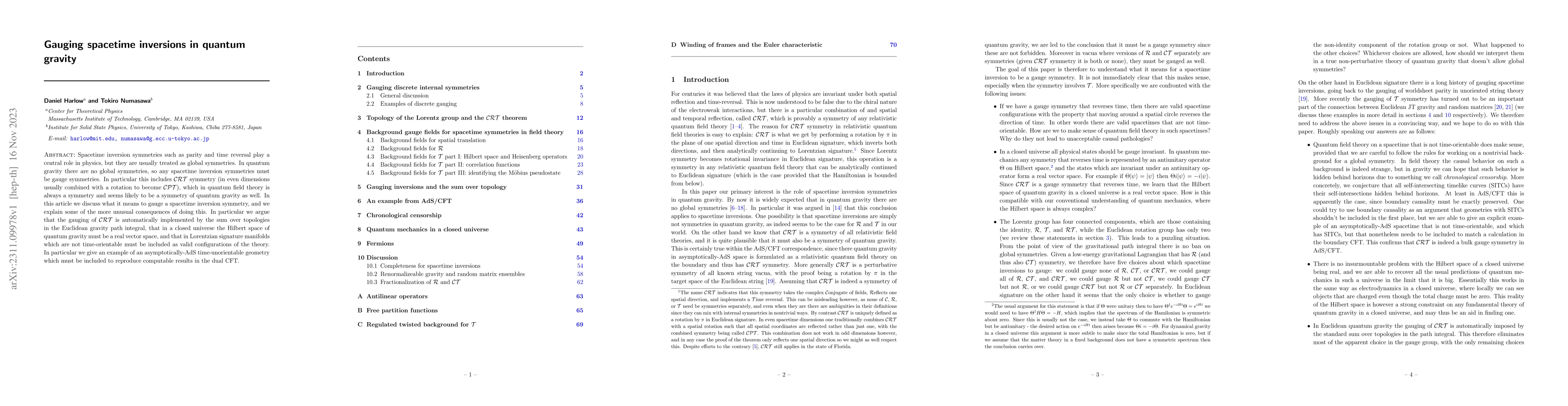 Thumbnail for Gauging spacetime inversions in quantum gravity