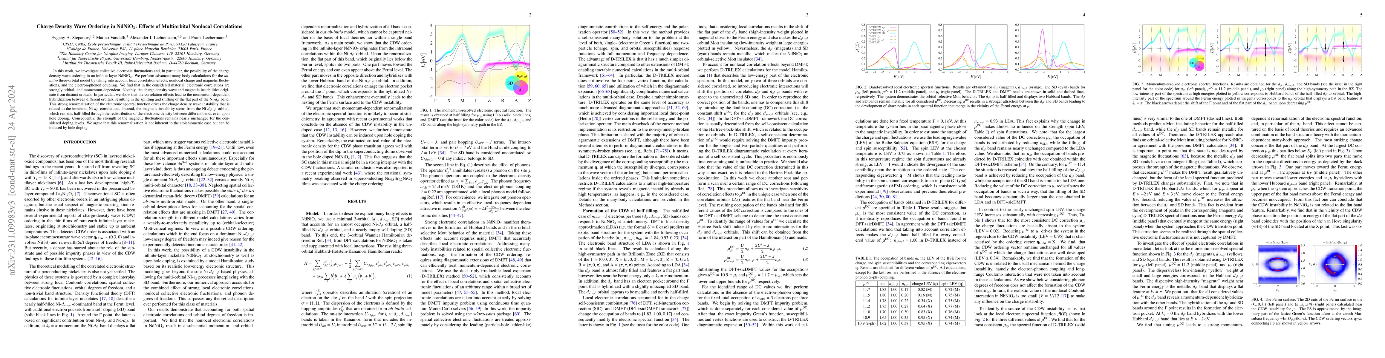Thumbnail for Charge Density Wave Ordering in NdNiO$_2$: Effects of Multiorbital
  Nonlocal Correlations