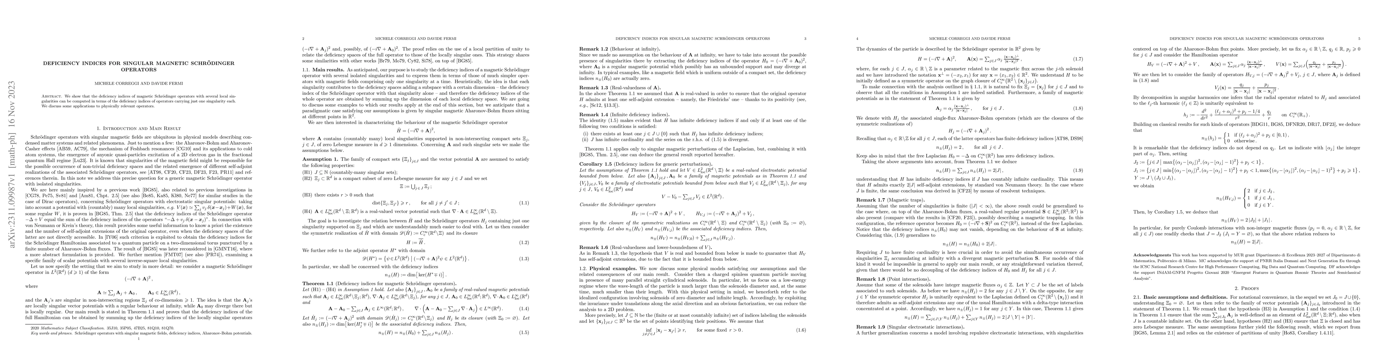 Thumbnail for Deficiency indices for singular magnetic Schr\"{o}dinger operators