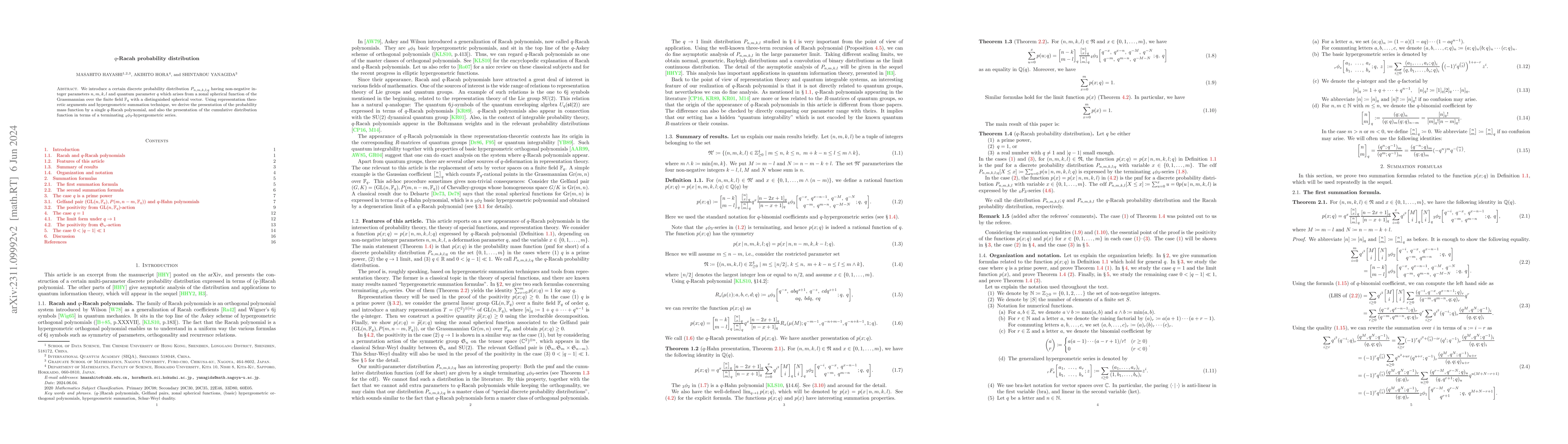 Thumbnail for $q$-Racah probability distribution