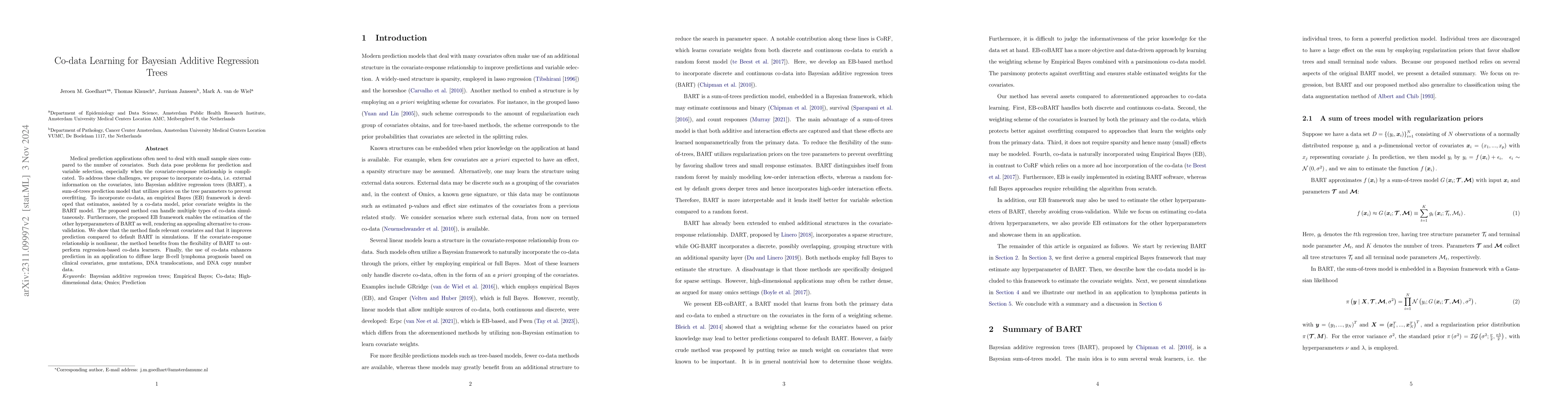Thumbnail for Co-data Learning for Bayesian Additive Regression Trees