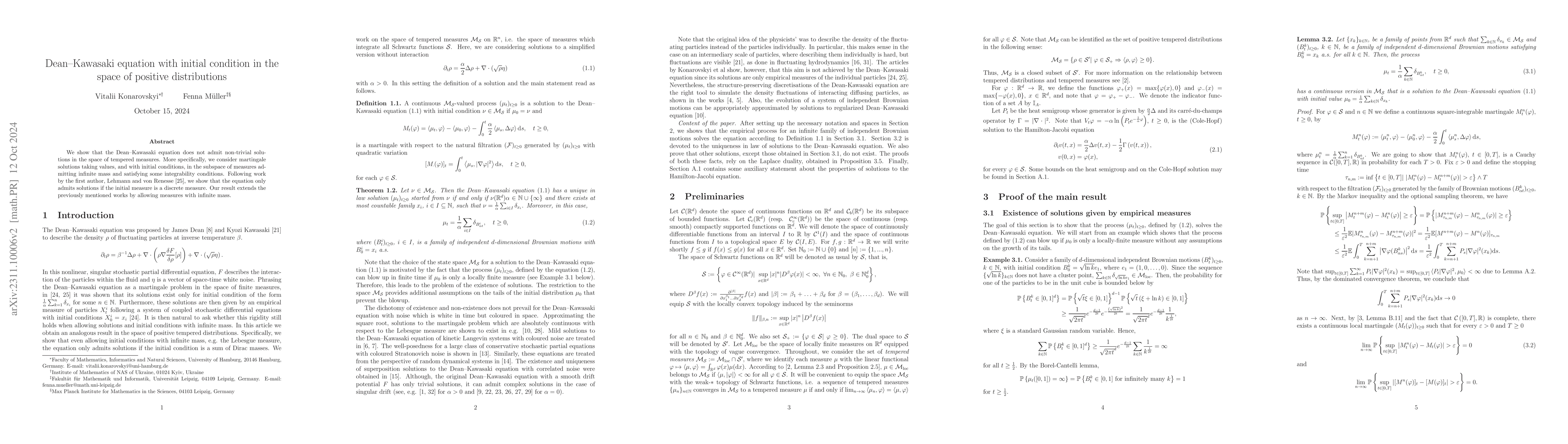 Thumbnail for Dean-Kawasaki equation with initial condition in the space of positive
  distributions