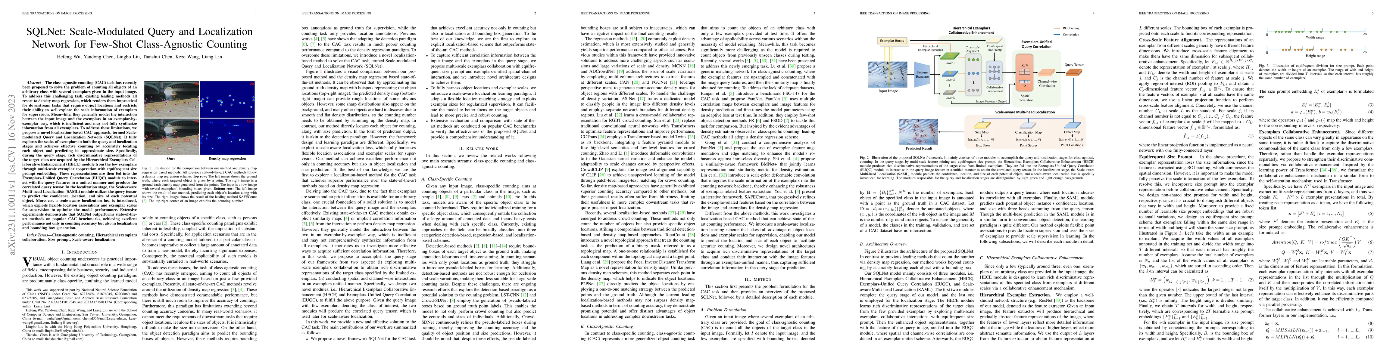 Thumbnail for SQLNet: Scale-Modulated Query and Localization Network for Few-Shot
  Class-Agnostic Counting