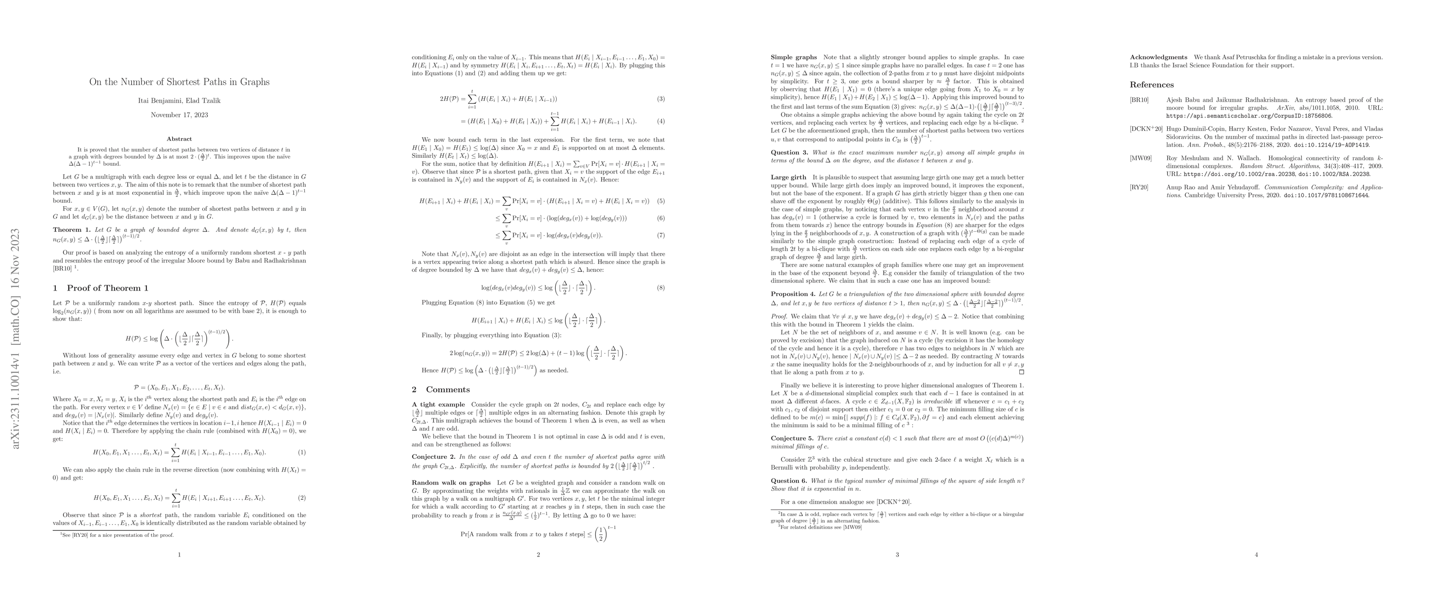 Thumbnail for On the Number of Shortest Paths in Graphs