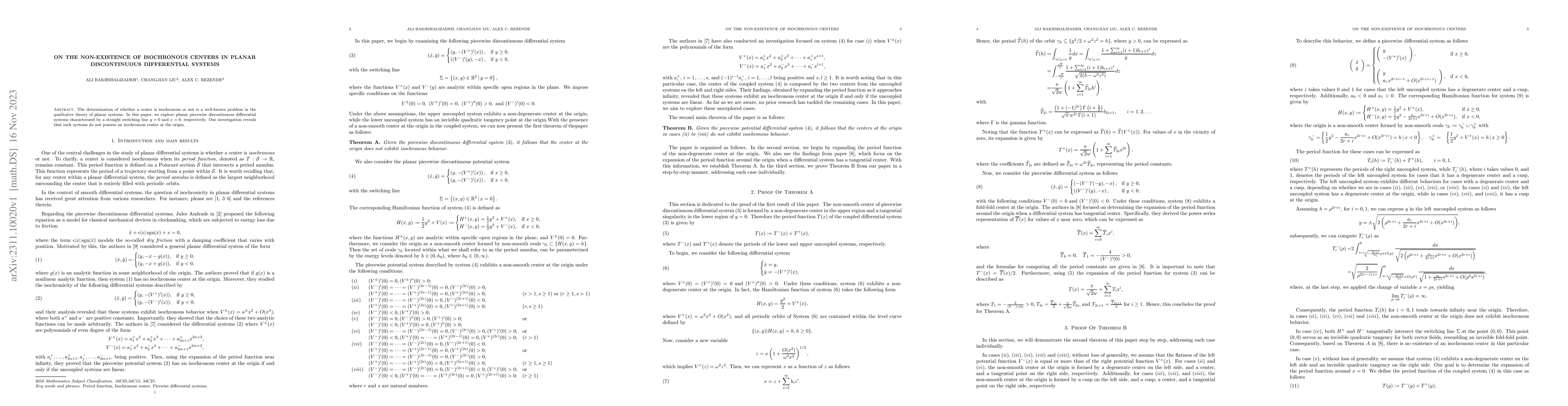 Thumbnail for On the non-existence of isochronous centers in planar discontinuous
  differential systems