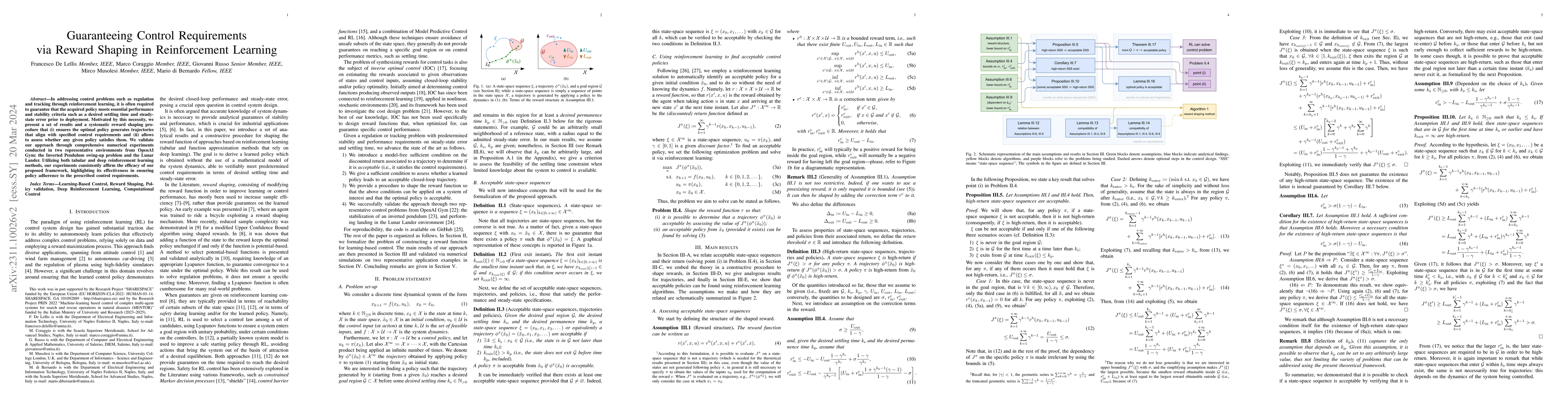 Thumbnail for Guaranteeing Control Requirements via Reward Shaping in Reinforcement
  Learning