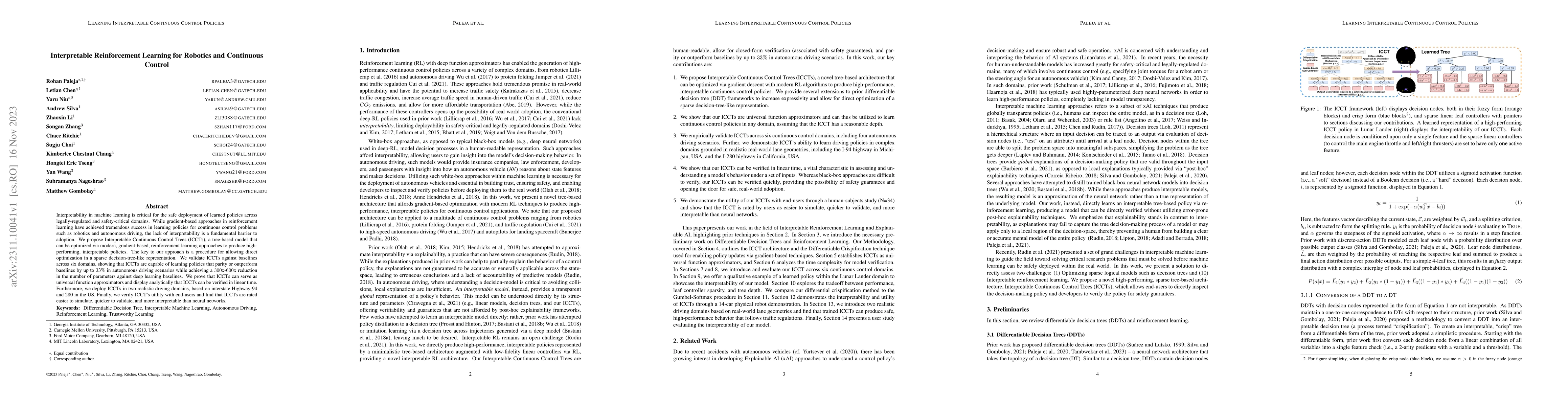Thumbnail for Interpretable Reinforcement Learning for Robotics and Continuous Control
