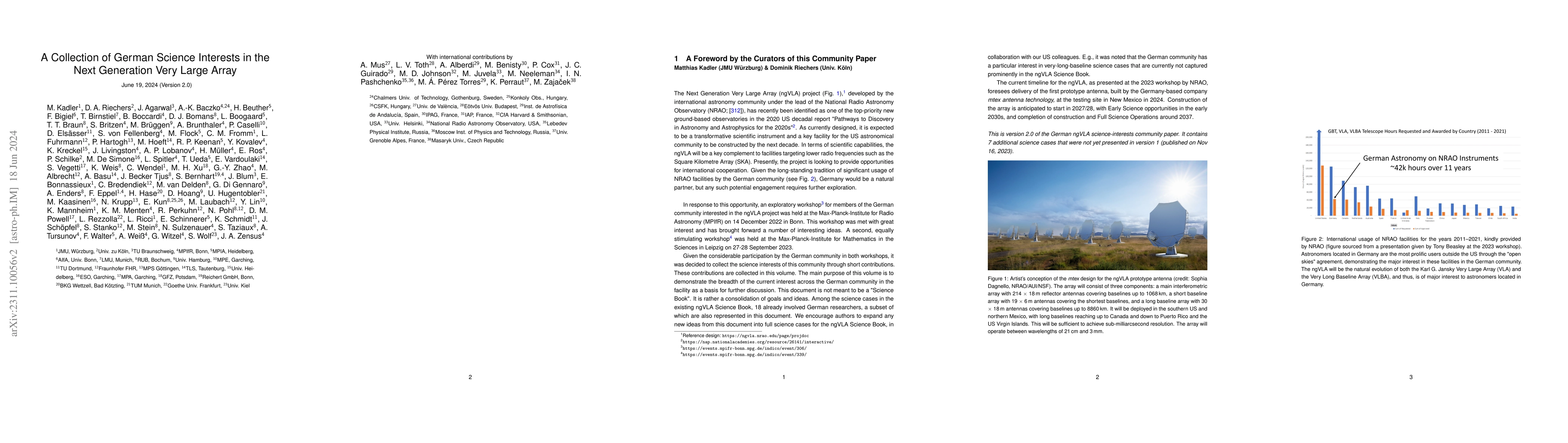Thumbnail for A Collection of German Science Interests in the Next Generation Very
  Large Array