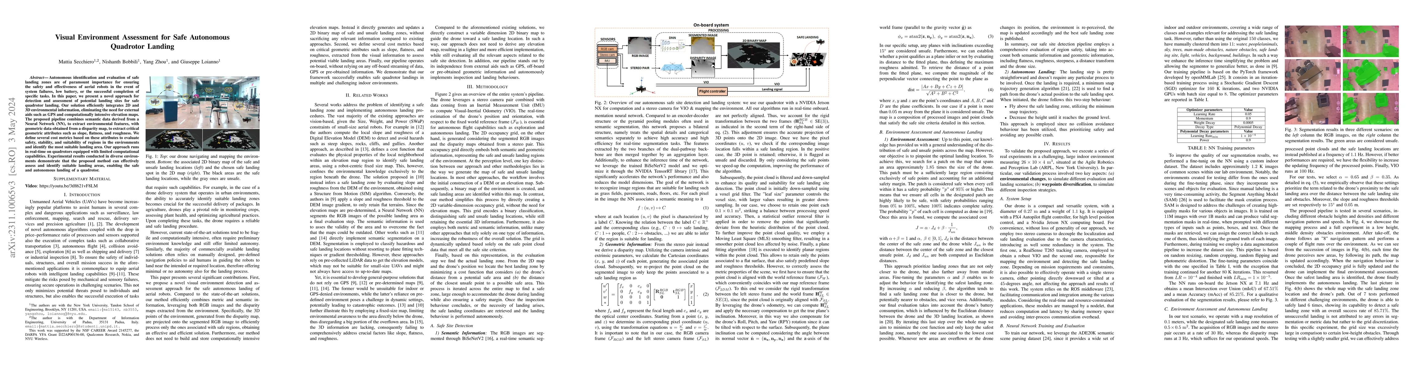 Thumbnail for Visual Environment Assessment for Safe Autonomous Quadrotor Landing