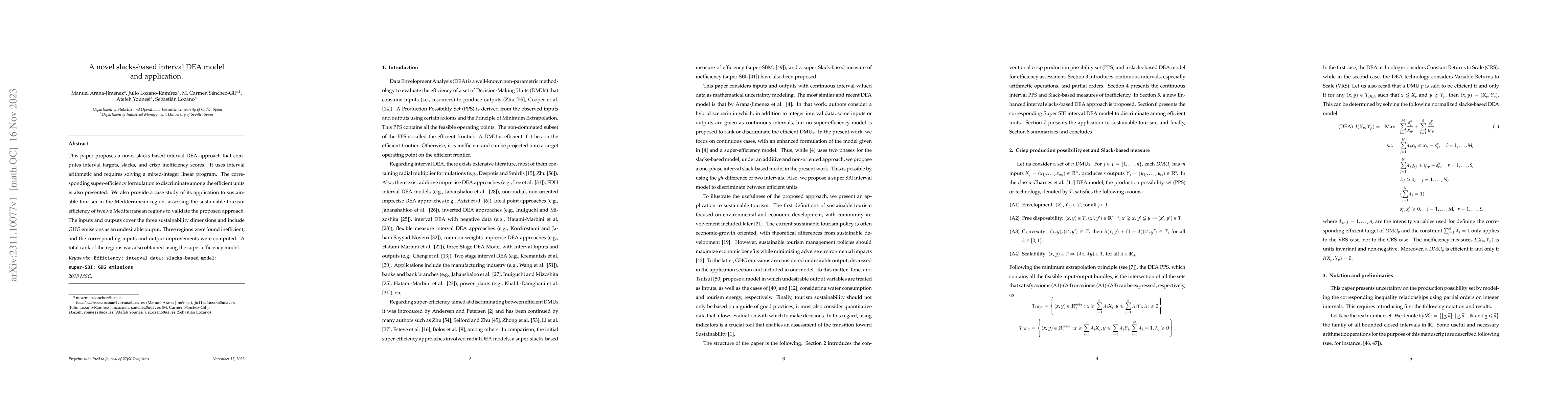 Thumbnail for A novel slacks-based interval DEA model and application