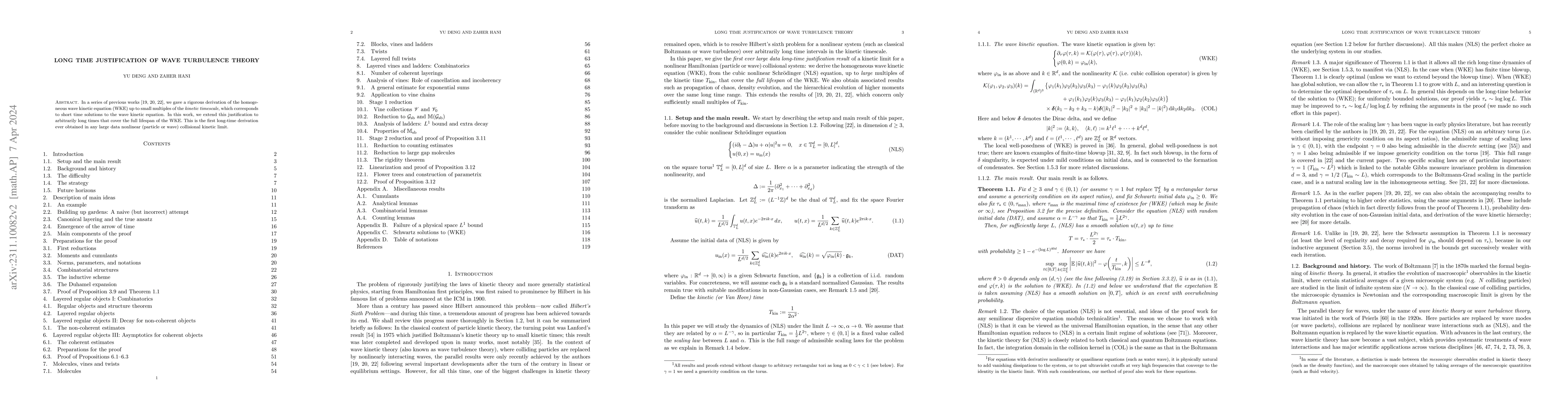 Thumbnail for Long time justification of wave turbulence theory