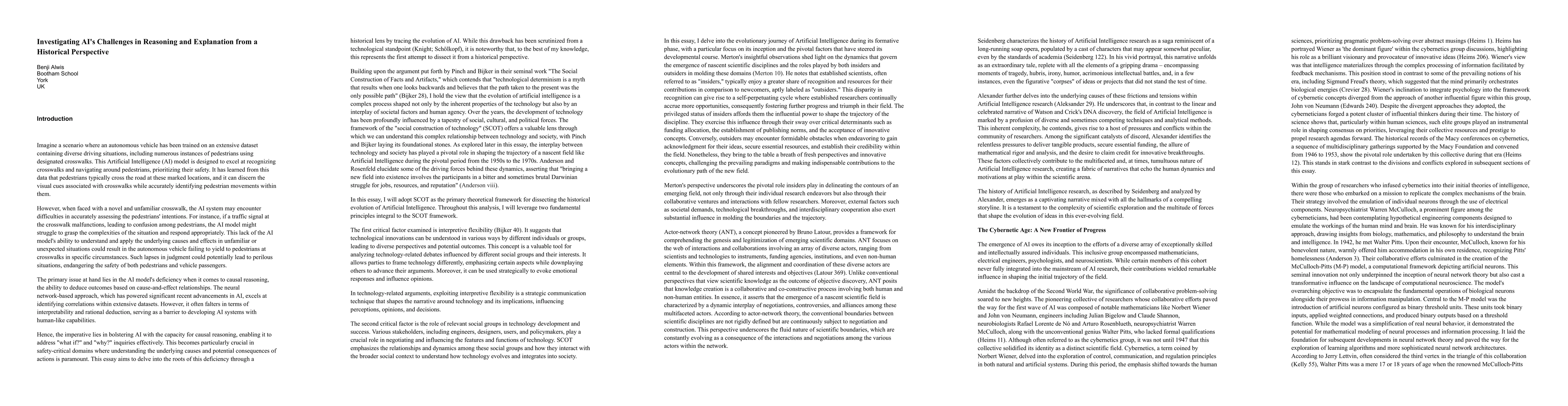 Thumbnail for Investigating AI's Challenges in Reasoning and Explanation from a
  Historical Perspective