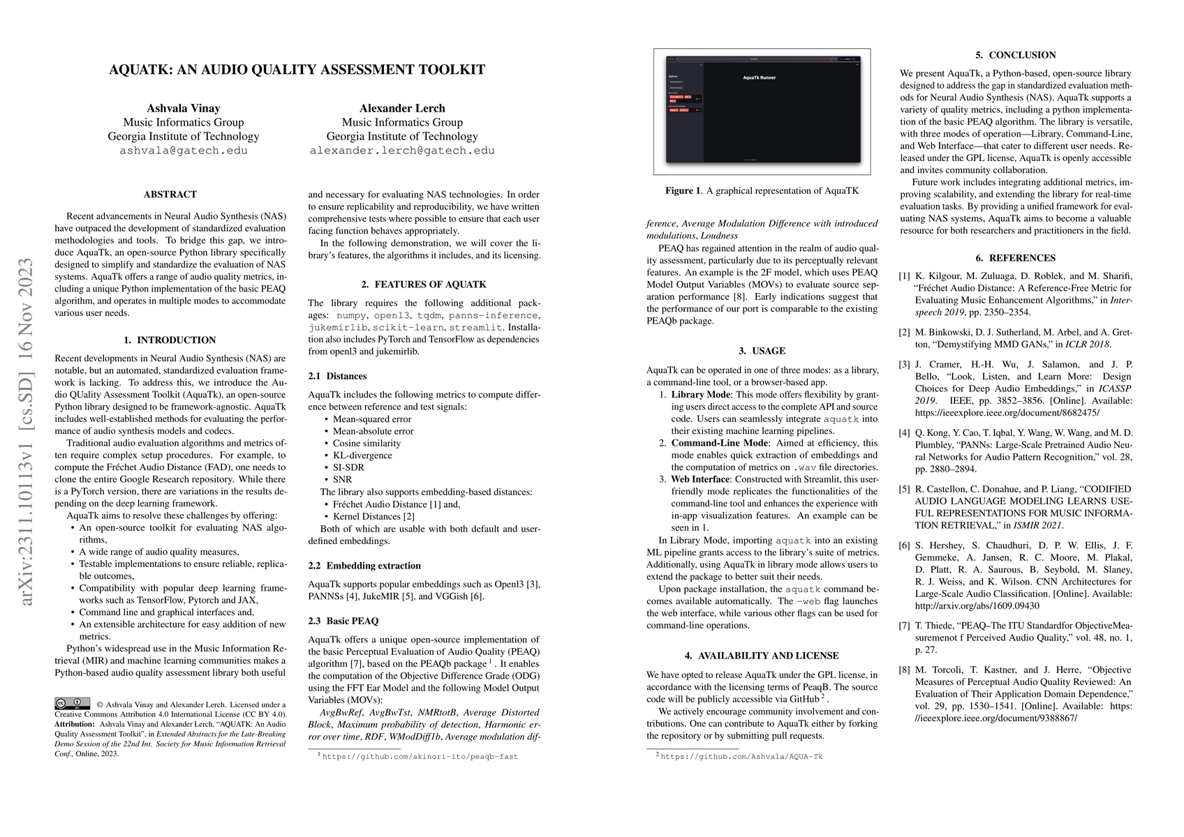 Thumbnail for AQUATK: An Audio Quality Assessment Toolkit