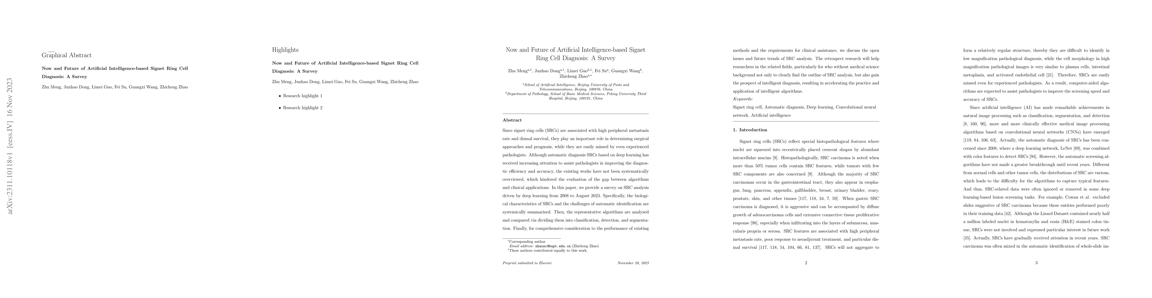 Thumbnail for Now and Future of Artificial Intelligence-based Signet Ring Cell
  Diagnosis: A Survey